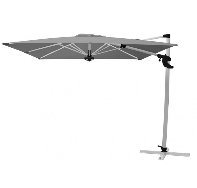 Solero Zweefparasol Cielo Pro platinum grijs 2,6m x 2,6m