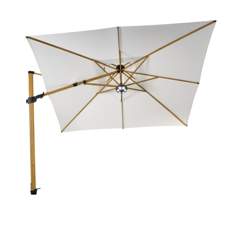 Solero Zweefparasol Fratello Alu Wood 300x300 cm parelwit - Afbeelding 2
